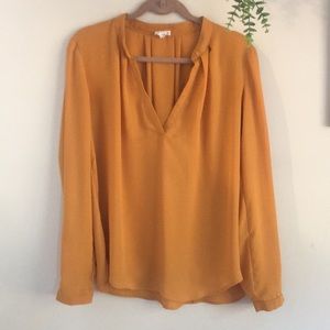 Long sleeve v neck dress shirt